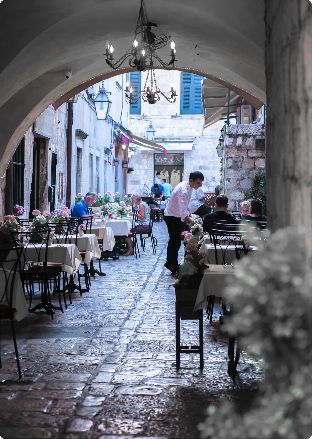 Restaurant in the walls of the old city of Dubrovnik